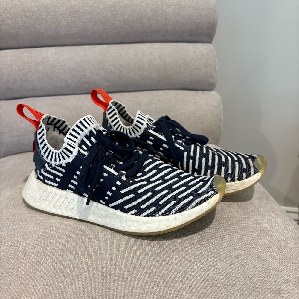 Adidas NMD_R2 Primeknit “La Marque Aux 3 Bandes” Navy White Red